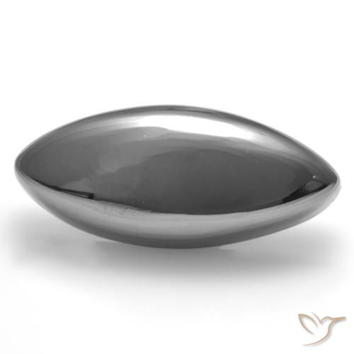 21.54ct Натуральный Серебристо-серый Гематит, Маркиза, Непрозрачный