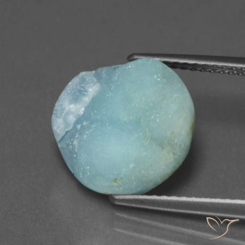 7.46ct Натуральный Светло-сине-зеленый Гемиморфитовая друза, причудливая, Непрозрачный