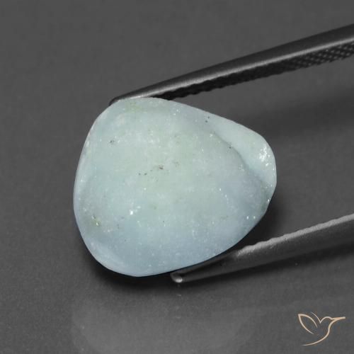 7.67ct Натуральный Бледно-сине-зеленый Гемиморфитовая друза, причудливая, Непрозрачный