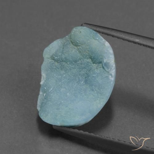 6.13ct Натуральный Светло-сине-зеленый Гемиморфитовая друза, причудливая, Непрозрачный