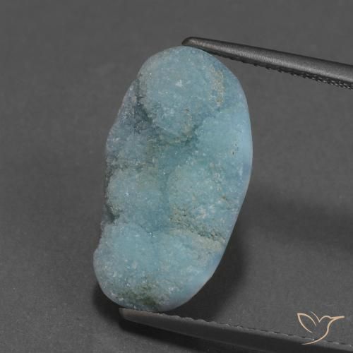 7.06ct Натуральный Светло-сине-зеленый Гемиморфитовая друза, причудливая, Непрозрачный