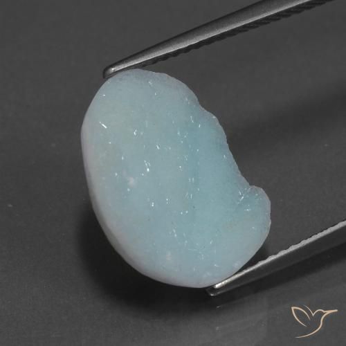7.18ct Натуральный Светло-сине-зеленый Гемиморфитовая друза, причудливая, Непрозрачный