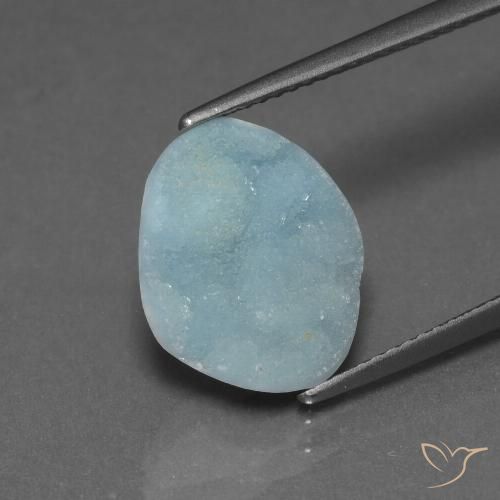 5.17ct Натуральный Светло-сине-зеленый Гемиморфитовая друза, причудливая, Непрозрачный