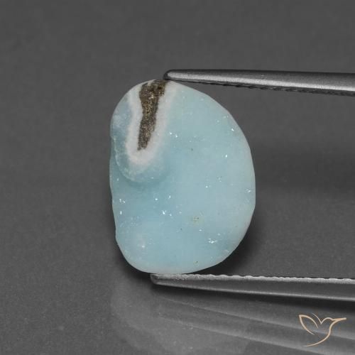 5.75ct Натуральный Светло-сине-зеленый Гемиморфитовая друза, причудливая, Непрозрачный