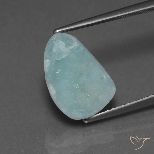 5.43ct Натуральный Светло-сине-зеленый Гемиморфитовая друза, причудливая, Непрозрачный