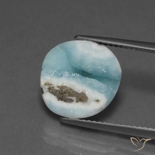 6.94ct Натуральный Светло-сине-зеленый Гемиморфитовая друза, причудливая, Непрозрачный
