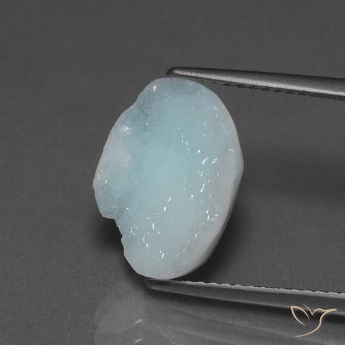 5.39ct Натуральный Светло-сине-зеленый Гемиморфитовая друза, причудливая, Непрозрачный