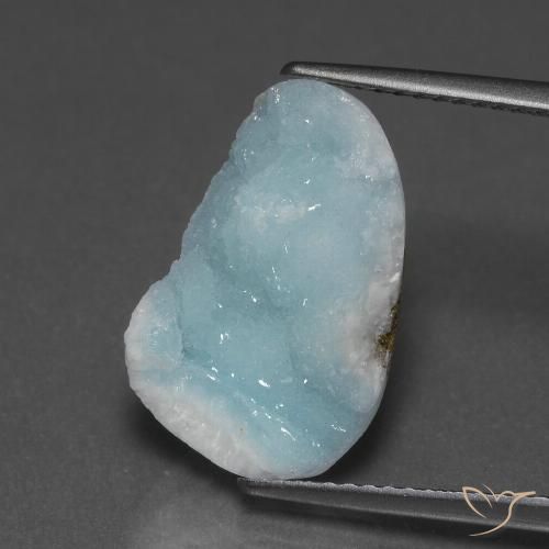 8.94ct Натуральный Светло-сине-зеленый Гемиморфитовая друза, причудливая, Непрозрачный