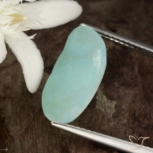 6.00ct Натуральный Buish Green Гемиморфитовая друза, Овал, Полупрозрачный
