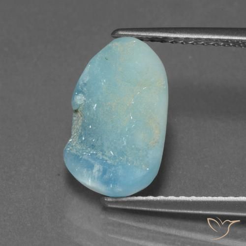 4.82ct Натуральный Светло-сине-зеленый Гемиморфитовая друза, причудливая, Непрозрачный