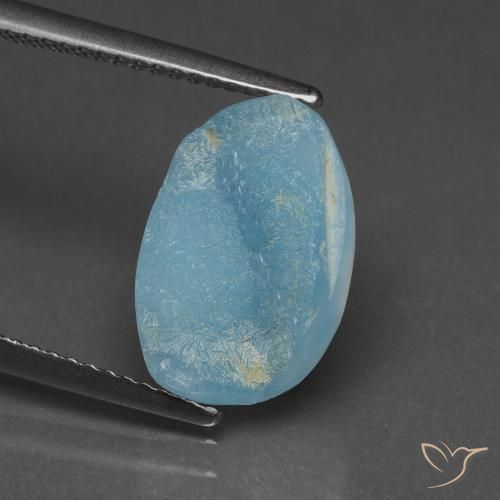 5.68ct Натуральный Аква-синий Гемиморфитовая друза, причудливая, Непрозрачный