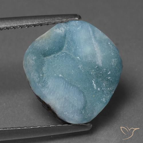 6.72ct Натуральный Светло-сине-зеленый Гемиморфитовая друза, причудливая, Непрозрачный