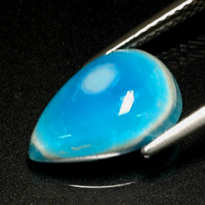 Натуральный бело-синий гемиморфит 4,76 карата форма груши, непрозрачный