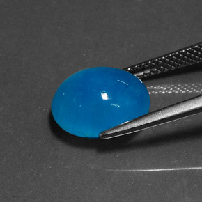 Натуральный синий гемиморфит 6,25 карата огранка овал, непрозрачный