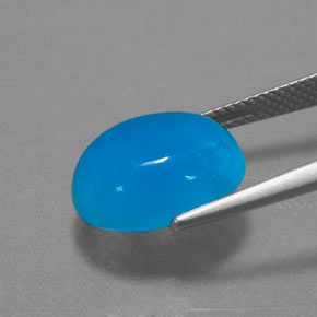 Натуральный синий гемиморфит 9,08 карата огранка овал, полупрозрачный