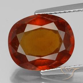 5.25ct Натуральный Огонь Оранжевый Гранат Гессонит, Овал, VS-SI