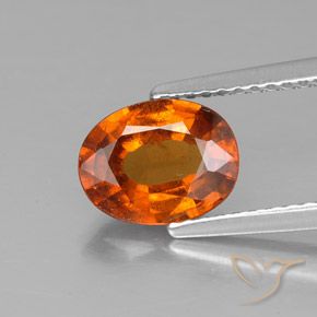 1.61ct Натуральный Темно-оранжевый Гранат Гессонит, Овал, VS-SI