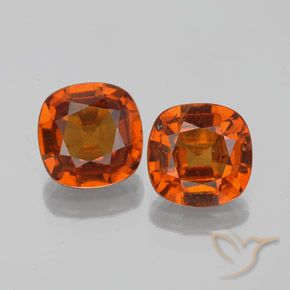2.97ctw Натуральный Средний апельсин Гранат Гессонит, Подушка, VS-SI