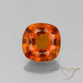 1.22ct Натуральный Красновато-оранжевый Гранат Гессонит, Подушка, SI