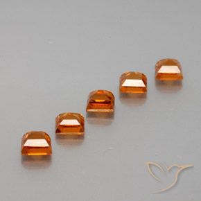 1.84 карата, натуральный Средне-темно-оранжевый Гранат Гессонит, Квадрат, Чистота VS