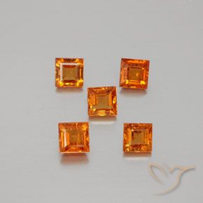 1.80ctw Натуральный Средний апельсин Гранат Гессонит, Квадрат, Чистота VS