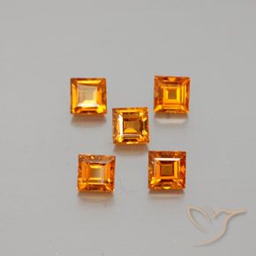 1.89ctw Натуральный Средний апельсин Гранат Гессонит, Квадрат, Чистота VS