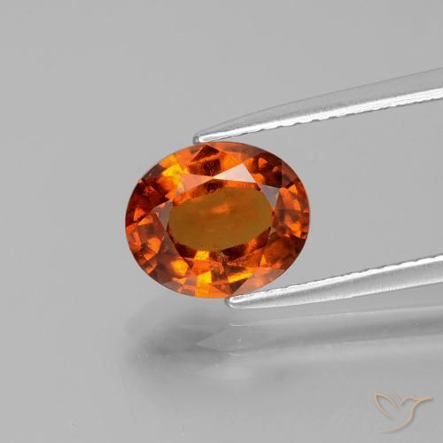 2.08ct Натуральный Темно-оранжевый Гранат Гессонит, Овал, VS-SI