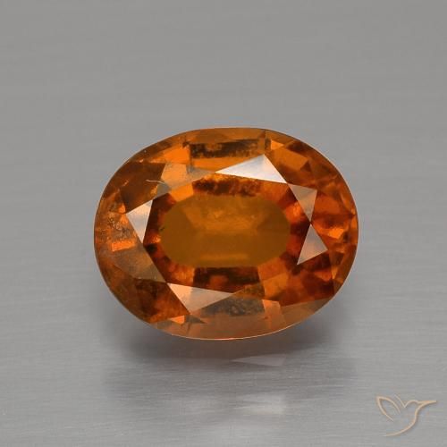 2.19ct Натуральный Средний апельсин Гранат Гессонит, Овал, VS-SI