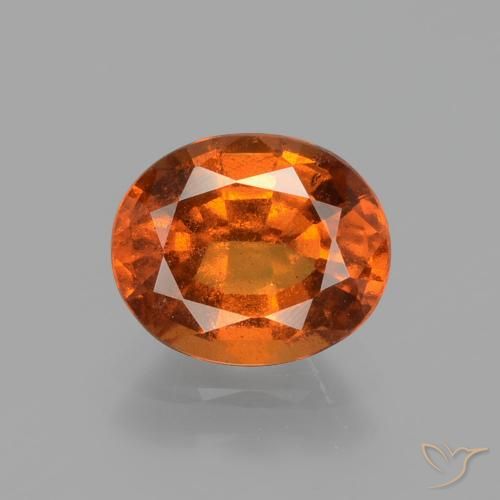 2.10ct Натуральный Средний апельсин Гранат Гессонит, Овал, VS-SI