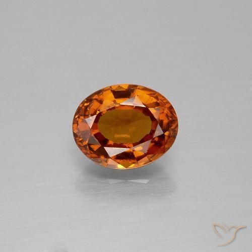 1.65ct Натуральный Янтарный Апельсин Гранат Гессонит, Овал, VS-SI
