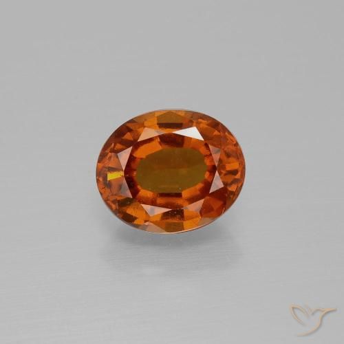 1.84ct Натуральный Темно-оранжевый Гранат Гессонит, Овал, Чистота VS