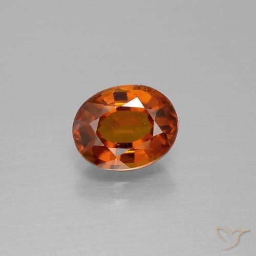 1.60ct Натуральный Средний апельсин Гранат Гессонит, Овал, Чистота VS