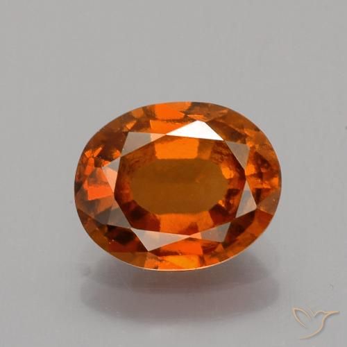 1.76ct Натуральный Красновато-оранжевый Гранат Гессонит, Овал, Чистота VS