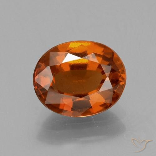 1.77ct Натуральный Средний апельсин Гранат Гессонит, Овал, Чистота VS