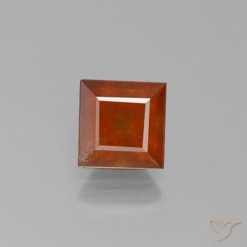 2.06ct Натуральный Теплый апельсин Гранат Гессонит, Квадрат, VS-SI