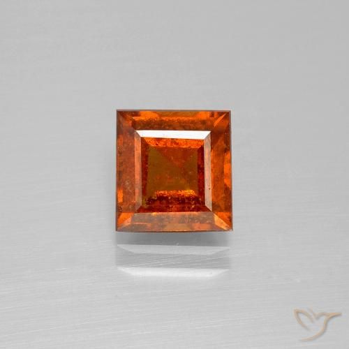 1.82ct Натуральный Средне-темно-оранжевый Гранат Гессонит, Квадрат, SI