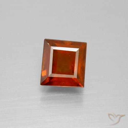 1.97ct Натуральный Огонь Оранжевый Гранат Гессонит, Квадрат, VS-SI