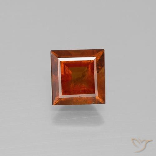 1.64ct Натуральный Темно-оранжевый Гранат Гессонит, Квадрат, VS-SI