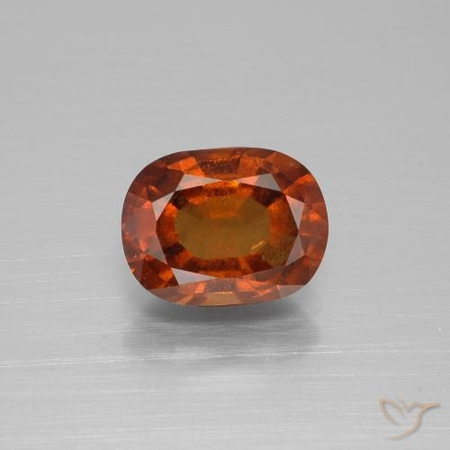 2.32ct Натуральный Темно-оранжевый Гранат Гессонит, Подушка, VS-SI
