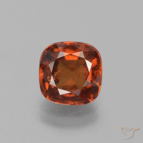2.53ct Натуральный Темно-оранжевый Гранат Гессонит, Подушка, VS-SI