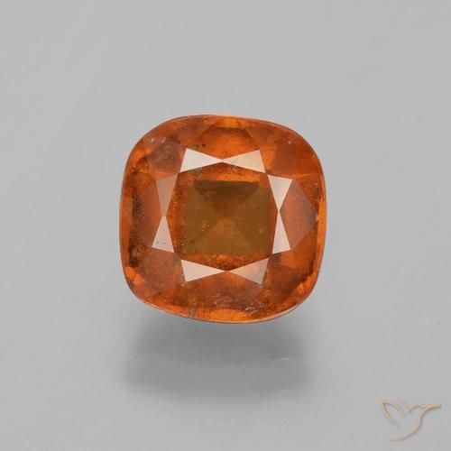 2.91ct Натуральный Темно-оранжевый Гранат Гессонит, Подушка, SI
