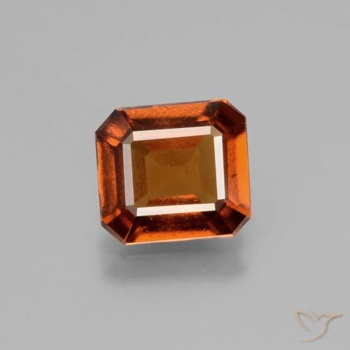 2.11ct Натуральный Янтарный Апельсин Гранат Гессонит, Изумрудная огранка, Чистота VS