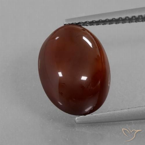 6.21ct Натуральный Средне-темно-коричневый Гранат Гессонит, Овал, Полупрозрачный