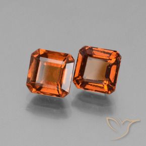 2.90 карата, натуральный Красновато-оранжевый Гранат Гессонит, Октагон / Изумрудная Огранка, Чистота VS