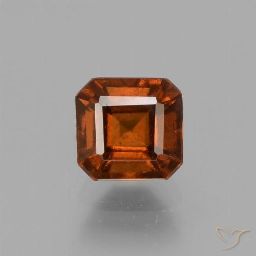 1.73ct Натуральный Темно-оранжевый Гранат Гессонит, Изумрудная огранка, Чистота VS