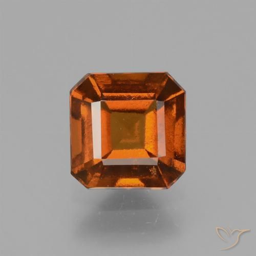 1.78ct Натуральный Темно-оранжевый Гранат Гессонит, Изумрудная огранка, Чистота VS