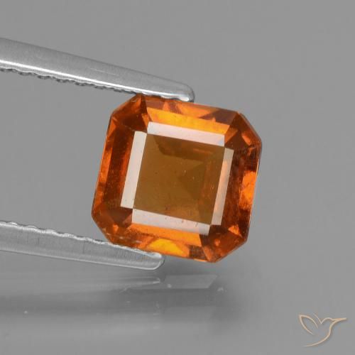 1.71ct Натуральный Средне-темно-оранжевый Гранат Гессонит, Изумрудная огранка, Чистота VS