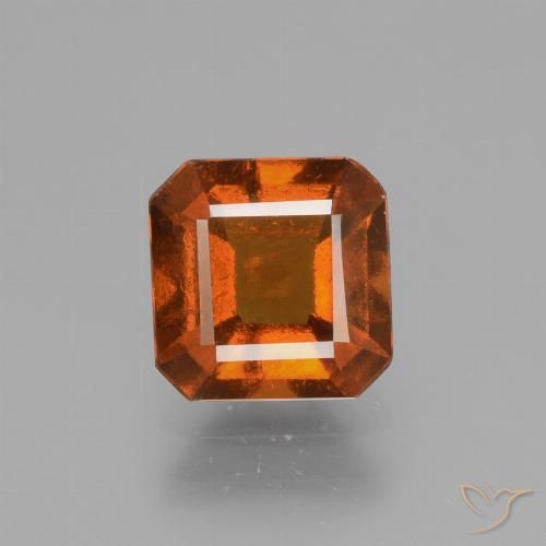 1.86ct Натуральный Янтарный Апельсин Гранат Гессонит, Изумрудная огранка, VS-SI