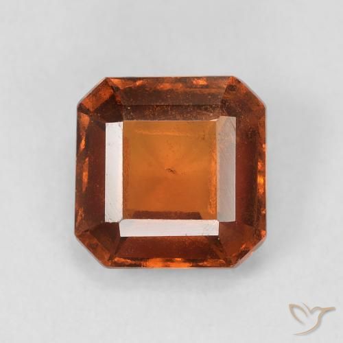 1.86ct Натуральный Темно-оранжевый Гранат Гессонит, Изумрудная огранка, Чистота VS