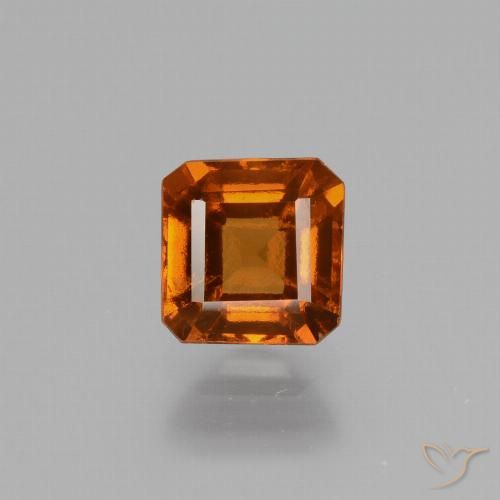1.27ct Натуральный Темно-оранжевый Гранат Гессонит, Изумрудная огранка, Чистота VS
